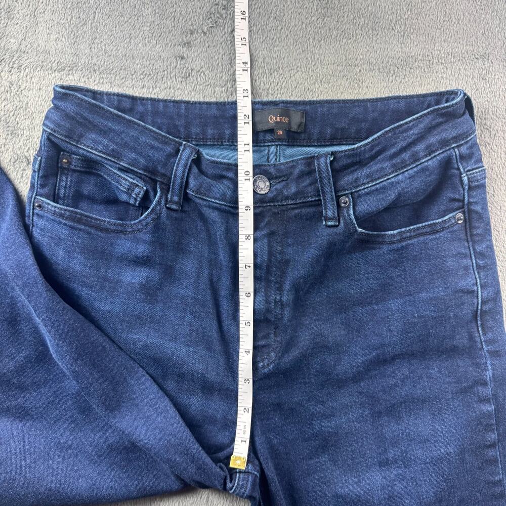 Quince Bella Stretch Straight Jeans 29 Deep Sea Blue Denim Organic Cotton - Picture 10 of 16